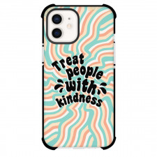 Quotes Phone Case For iPhone Samsung Galaxy Pixel OnePlus Vivo Xiaomi Asus Sony Motorola Nokia - Quotes Treat People With Kindness On Aesthetic Pastel Stripe Background