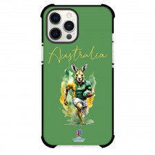 Rugby World Cup France 2023 Australia National Rugby Union Phone Case For iPhone and Samsung Galaxy Devices - Kangaroo Run On Green Background