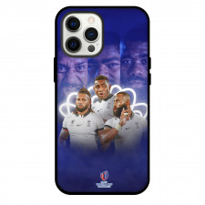 Rugby World Cup France 2023 Fiji National Rugby Union Phone Case For iPhone and Samsung Galaxy Devices - Players Portrait On Blue Background