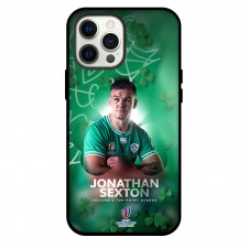 Rugby World Cup France 2023 Johnny Sexton Phone Case For iPhone and Samsung Galaxy Devices - Johnny Sexton Portrait On Green Background