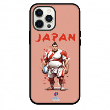Rugby World Cup France 2023 Japan National Rugby Union Phone Case For iPhone and Samsung Galaxy Devices - Sumo Wrestler Holding Ball On Pink BAckground