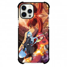 That Time I Got Reincarnated As A Slime Case For iPhone Samsung Galaxy Pixel OnePlus Vivo Xiaomi Asus Sony Motorola Nokia - Characters Three Swordsmen Red City Background