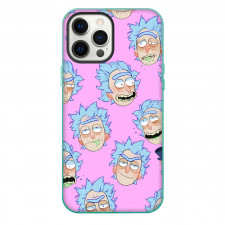Rick And Morty Phone Case For iPhone Samsung Galaxy Pixel OnePlus Vivo Xiaomi Asus Sony Motorola Nokia - Rick And Morty Avatar Pattern Art On Pink Background