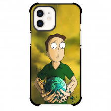 Rick And Morty Jerry Smith Phone Case For iPhone Samsung Galaxy Pixel OnePlus Vivo Xiaomi Asus Sony Motorola Nokia - Jerry Smith Holding Earth On Yellow Background