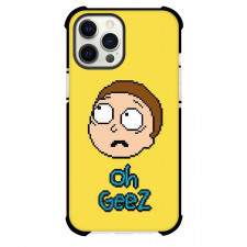 Rick And Morty Morty Smith Phone Case For iPhone Samsung Galaxy Pixel OnePlus Vivo Xiaomi Asus Sony Motorola Nokia - Morty Smith Pixel Art Avatar Oh Geez On Yellow Background