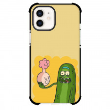 Rick And Morty Pickle Rick Phone Case For iPhone Samsung Galaxy Pixel OnePlus Vivo Xiaomi Asus Sony Motorola Nokia - Pickle Rick Holding Plumbus Illustration Art On Yellow Background