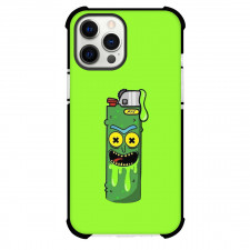 Rick And Morty Pickle Rick Phone Case For iPhone Samsung Galaxy Pixel OnePlus Vivo Xiaomi Asus Sony Motorola Nokia - Pickle Rick Lighter Sticker On Green Background