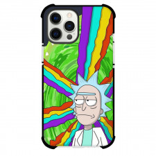 Rick And Morty Rick Sanchez Phone Case For iPhone Samsung Galaxy Pixel OnePlus Vivo Xiaomi Asus Sony Motorola Nokia - Rick Sanchez Portrait Cartoon Art On Rainbow Background