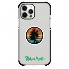 Rick And Morty Rick Phone Case For iPhone And Samsung Galaxy - Rick Silhouette On Rainbow