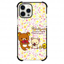 Rilakkuma Case For iPhone Samsung Galaxy Pixel OnePlus Vivo Xiaomi Asus Sony Motorola Nokia - Characters Eating Sweets Flower Pattern Background