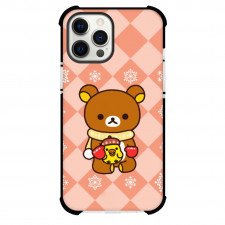 Rilakkuma Case For iPhone Samsung Galaxy Pixel OnePlus Vivo Xiaomi Asus Sony Motorola Nokia - Rilakkuma and Kiirotori Winter Pink Diamond Pattern