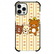 Rilakkuma Case For iPhone Samsung Galaxy Pixel OnePlus Vivo Xiaomi Asus Sony Motorola Nokia - Three Bear Leaves Pattern Background