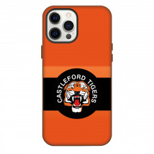 Castleford Tigers Rugby League Football Club Phone Case For iPhone Samsung Galaxy Pixel OnePlus Vivo Xiaomi Asus Sony Motorola Nokia - Logo Black And Orange Background