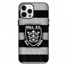 Hull Football Club Phone Case For iPhone Samsung Galaxy Pixel OnePlus Vivo Xiaomi Asus Sony Motorola Nokia - Logo Gray And Black Stripe Background