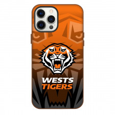 Wests Tigers Rugby League Football Club Phone Case For iPhone Samsung Galaxy Pixel OnePlus Vivo Xiaomi Asus Sony Motorola Nokia - Logo Overlay Gradient Background