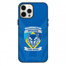 Warrington Wolves Rugby League Football Club Phone Case For iPhone Samsung Galaxy Pixel OnePlus Vivo Xiaomi Asus Sony Motorola Nokia - Logo Overlay Grunge Blue Background