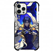 Rurouni Kenshin Shinomori Aoshi Phone Case For iPhone Samsung Galaxy Pixel OnePlus Vivo Xiaomi Asus Sony Motorola Nokia - Shinomori Aoshi Holding Two Swords Anime Art