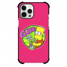 The Simpsons Bart Phone Case For iPhone and Samsung Galaxy Devices - Bart Drinking Squishee Frozen Drink On Pink Background
