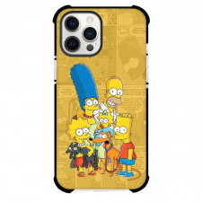 The Simpsons Phone Case For iPhone and Samsung Galaxy Devices - The Simpsons Family On Comic Background