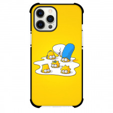 The Simpsons Phone Case For iPhone and Samsung Galaxy Devices - The Simpsons In Cracked Egg On Yellow Background
