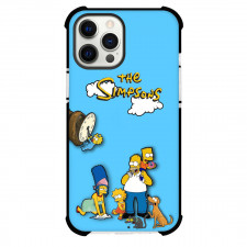 The Simpsons Phone Case For iPhone and Samsung Galaxy Devices - The Simpsons Family On Blue Background