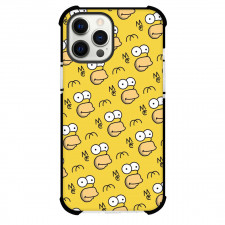 The Simpsons Homer Phone Case For iPhone and Samsung Galaxy Devices - Homer Avatar Pattern Art On Yellow Background
