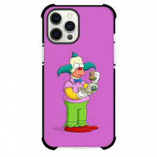 The Simpsons Krusty The Clown Phone Case For iPhone and Samsung Galaxy Devices - Krusty The Clown Eating Burger On Purple Background