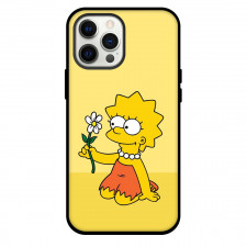 The Simpsons Lisa Phone Case For iPhone and Samsung Galaxy Devices - Lisa Holding Flower On Yellow Background