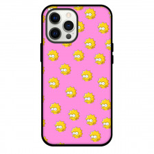 The Simpsons Maggie Phone Case For iPhone and Samsung Galaxy Devices - Maggie Avatar Pattern Art On Pink Background