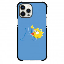 The Simpsons Maggie Phone Case For iPhone and Samsung Galaxy Devices - Maggie Laying On Blue Background