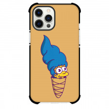The Simpsons Marge Phone Case For iPhone and Samsung Galaxy Devices - Marge IceCream On Brown Background