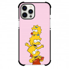 The Simpsons Phone Case For iPhone and Samsung Galaxy Devices - The Simpsons Siblings On Pink Background
