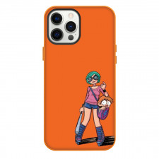 Scott Pilgrim Phone Case For iPhone and Samsung Galaxy Devices - Scott And Ramona In Orange Background