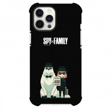 Spy X Family Phone Case For iPhone and Samsung Galaxy Devices - Spy X Family Anya Bond Forger Standing On Black Background