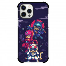 Samurai Pizza Cats Phone Case For iPhone Samsung Galaxy Pixel OnePlus Vivo Xiaomi Asus Sony Motorola Nokia - Samurai Pizza Cats Digital Artwork On Purple Background