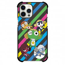 Sgt Frog Phone Case For iPhone Samsung Galaxy Pixel OnePlus Vivo Xiaomi Asus Sony Motorola Nokia - Sgt Frog Characters Illustration Art On Colorful Stripe Background