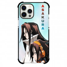Shaman King Phone Case For iPhone Samsung Galaxy Pixel OnePlus Vivo Xiaomi Asus Sony Motorola Nokia - Asakura Yoh And Asakura Hao Side Portrait Illustration On Skyblue Background