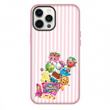Shopkins Phone Case For iPhone Samsung Galaxy Pixel OnePlus Vivo Xiaomi Asus Sony Motorola Nokia - Characters Cart Series Poster In Pink Stripe Background