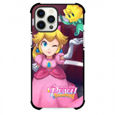 Princess Peach Showtime Peach Star Flower Phone Case For iPhone and Samsung Galaxy Devices - Peach Star Flower Portrait On Red Background