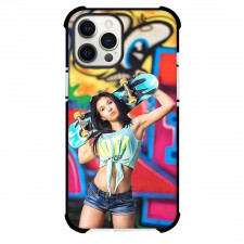 Skateboarding Case For iPhone Samsung Galaxy Pixel OnePlus Vivo Xiaomi Asus Sony Motorola Nokia - Girl Holding Skateboard Illustration