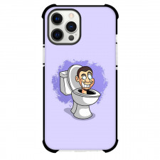 Skibidi Toilet Phone Case For iPhone Samsung Galaxy Pixel OnePlus Vivo Xiaomi Asus Sony Motorola Nokia - Skibidi Toilet Cartoon Art On Purple Background