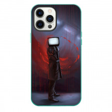 Skibidi Toilet TV Man Phone Case For iPhone Samsung Galaxy Pixel OnePlus Vivo Xiaomi Asus Sony Motorola Nokia - TV Man Holding Gun Illustration Art Poster