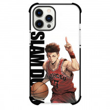 Slam Dunk Miyagi Ryota Phone Case For iPhone Samsung Galaxy Pixel OnePlus Vivo Xiaomi Asus Sony Motorola Nokia - Miyagi Ryota Runnig Carry Volleyball on Grey Background