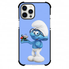 The Smurfs Brainy Smurf Case For iPhone Samsung Galaxy Pixel OnePlus Vivo Xiaomi Asus Sony Motorola Nokia - Brainy Holding Beetle Blue Background