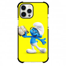 The Smurfs Brainy Smurf Case For iPhone Samsung Galaxy Pixel OnePlus Vivo Xiaomi Asus Sony Motorola Nokia - Brainy Holding Book Yellow Background