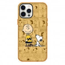 Snoopy Phone Case For iPhone and Samsung Galaxy Devices - Charlie And Snoopy In Comic Background