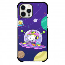 Snoopy Phone Case For iPhone and Samsung Galaxy Devices - UFO Planet In Space Background
