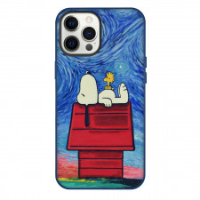 Snoopy Phone Case For iPhone and Samsung Galaxy Devices - Woodstock And Snoopy Laying Down In Starry Night Background
