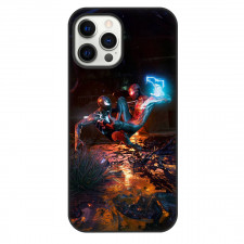 Spider man 2 Phone Case For iPhone and Samsung Galaxy Devices - Black Suit Peter And Miles Fighting