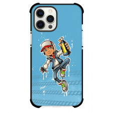Subway Surfers Jake Phone Case For iPhone Samsung Galaxy Pixel OnePlus Vivo Xiaomi Asus Sony Motorola Nokia - Subway Surfers Jake Jumping On Blue Background